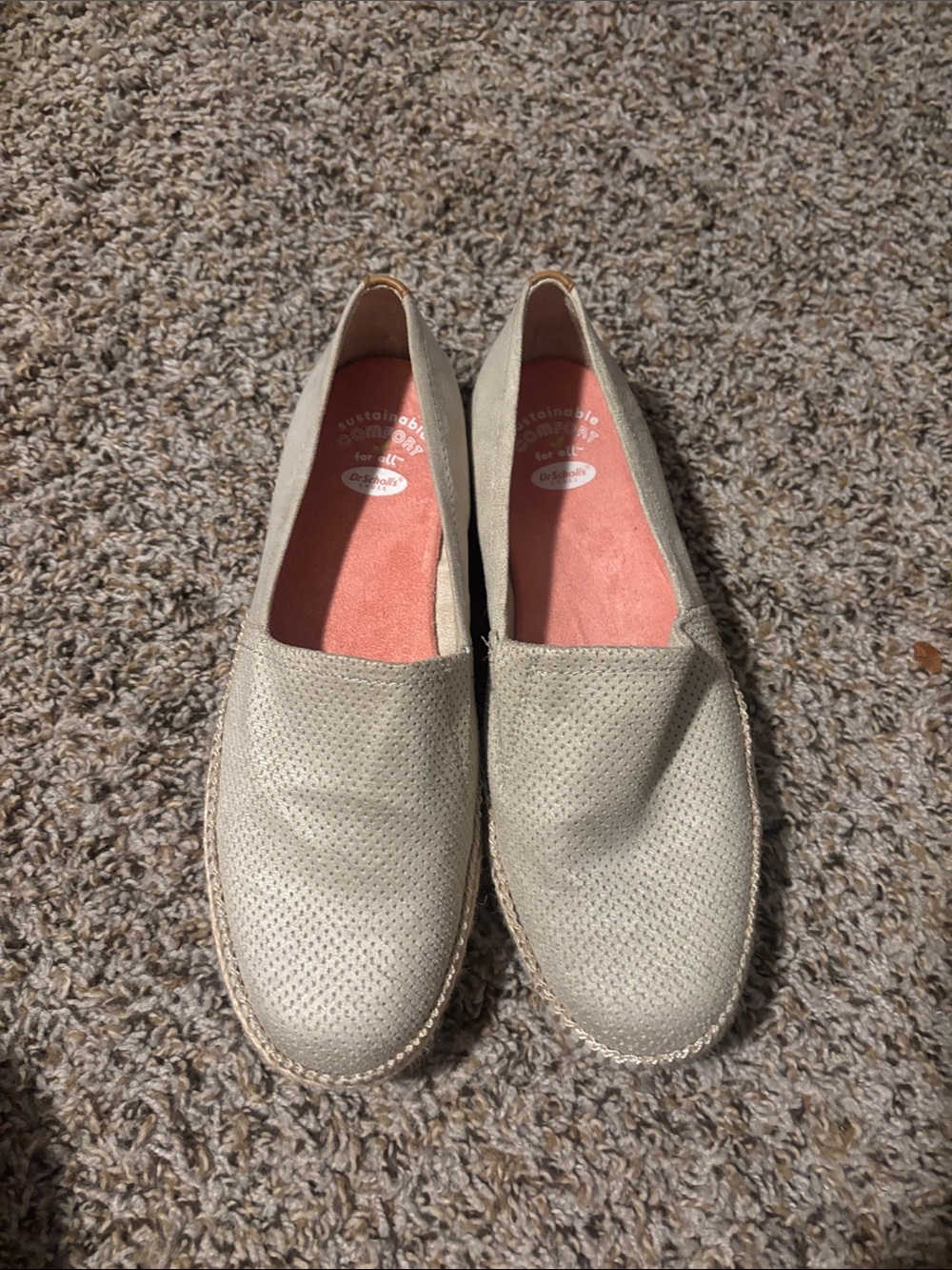 Comfortable Women's Slip-On Espadrilles in Light Beige
